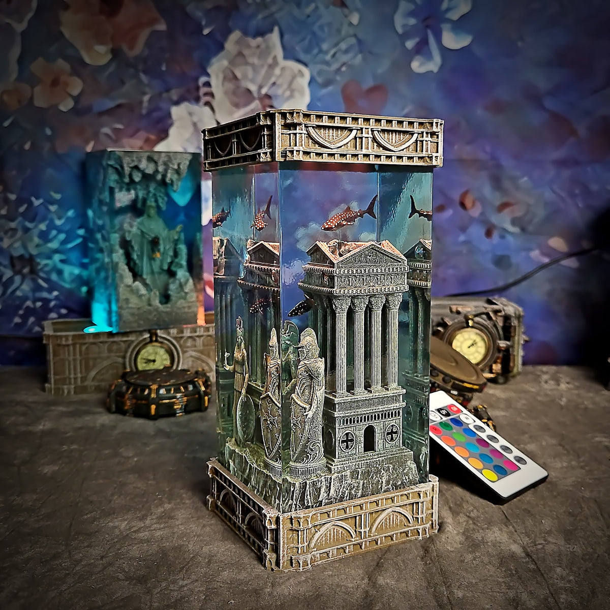 Greek Temple Resin Lamp - handmade resin lamp