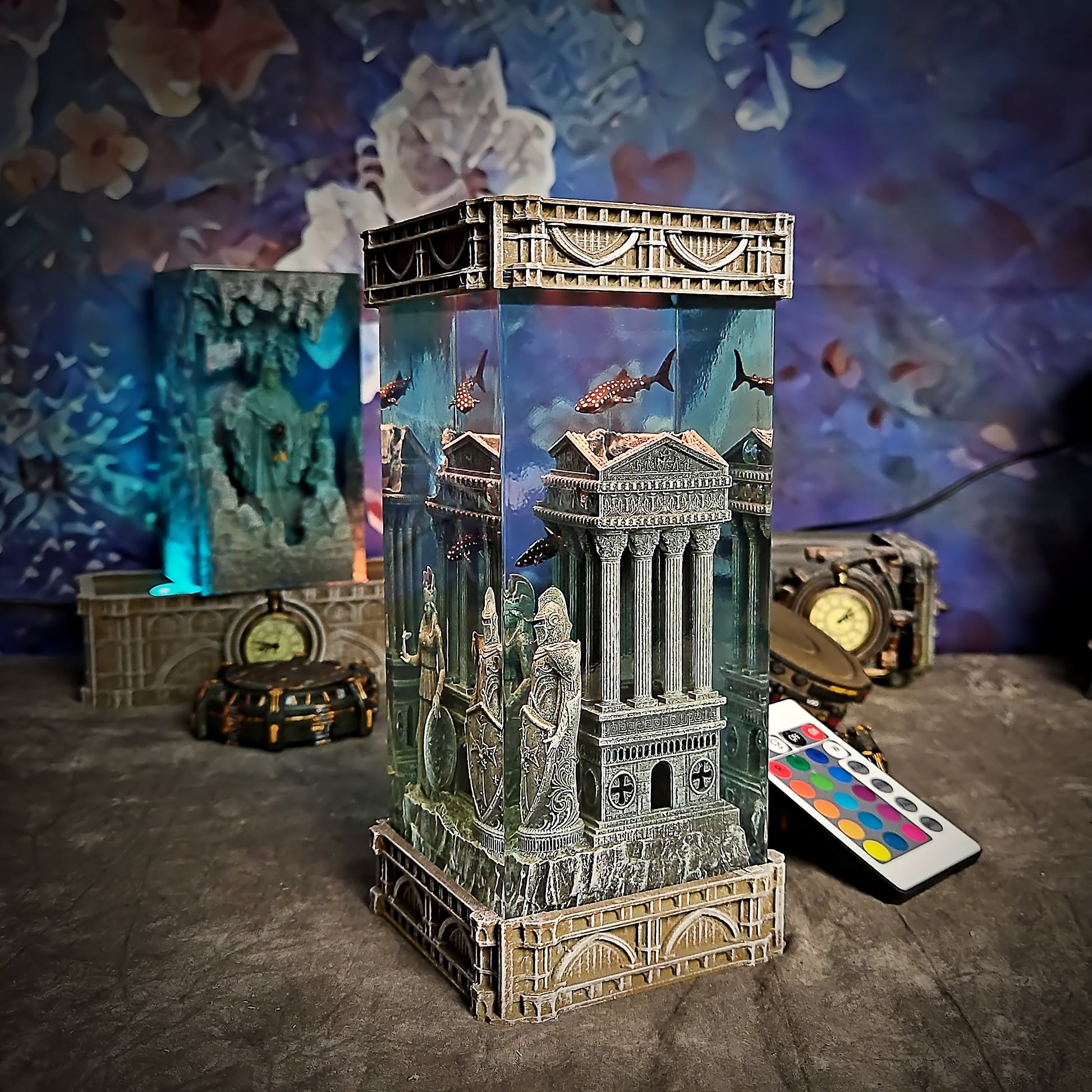Greek Temple Resin Lamp - handmade resin lamp