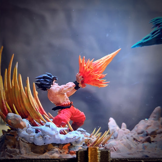Goku vs Vegeta Battle – Dragon Ball Z Resin Lamp - handmade resin lamp