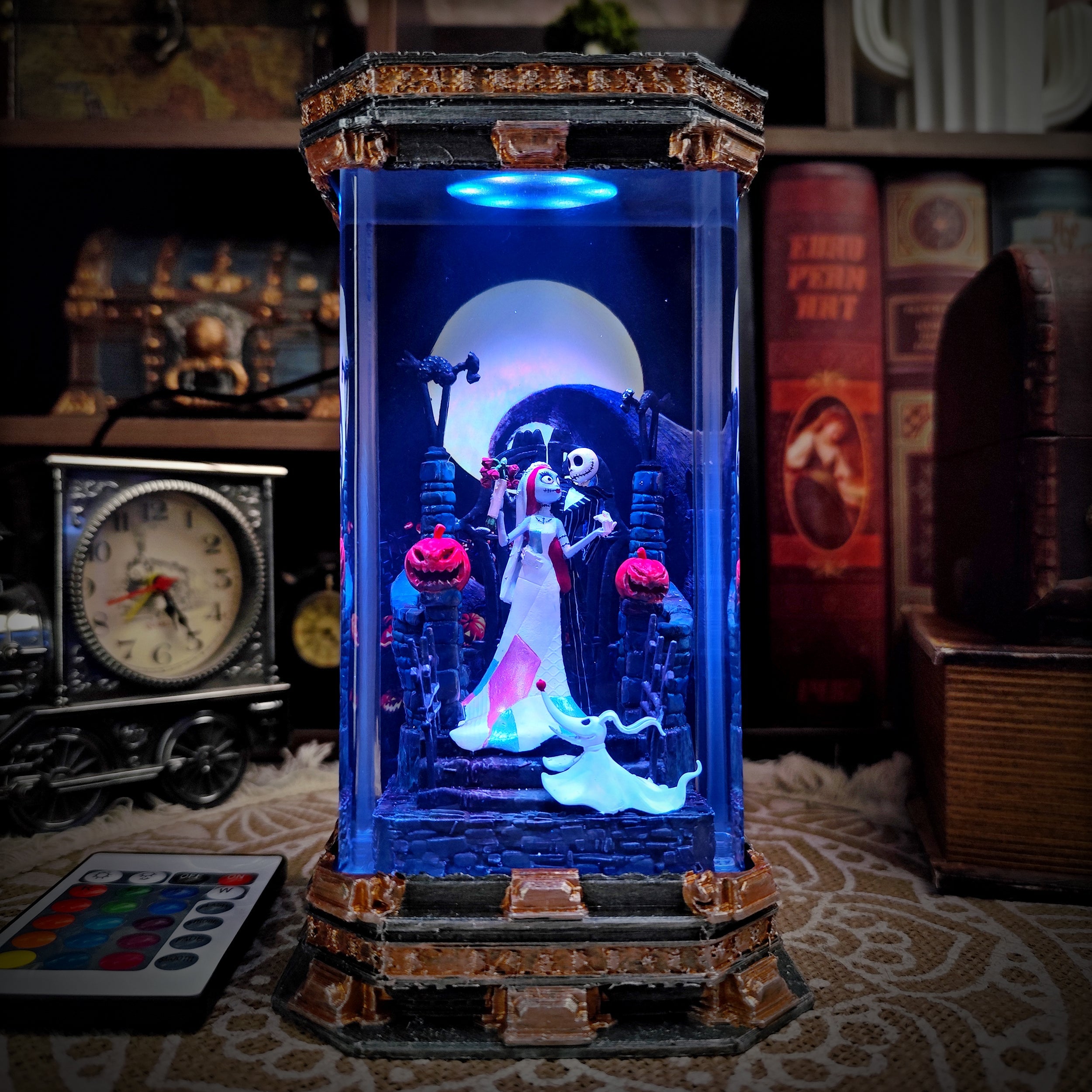 Jack & Sally Resin Lamp - handmade resin lamp