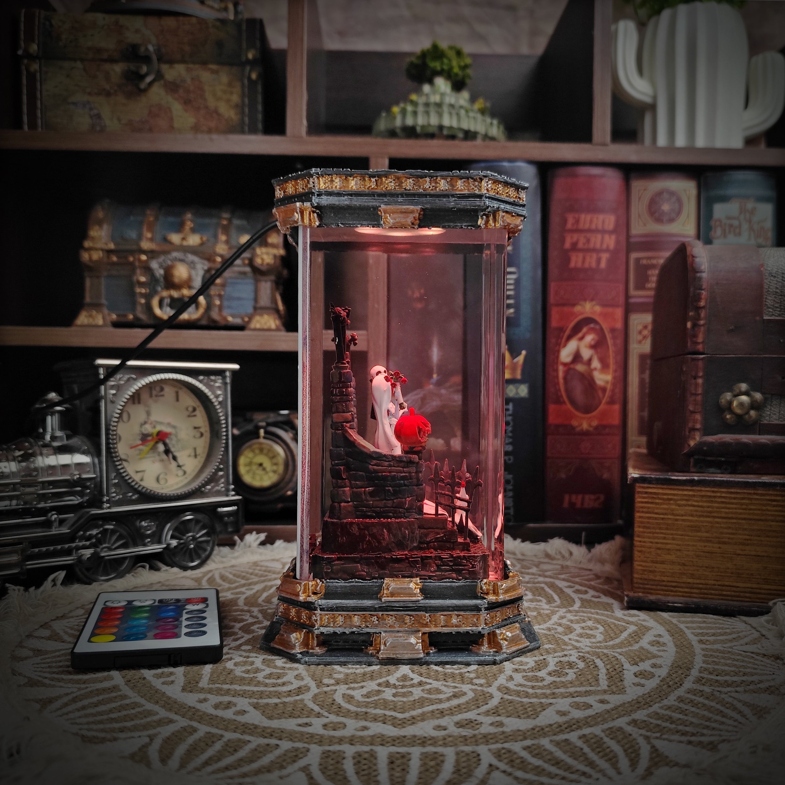 Jack & Sally Resin Lamp - handmade resin lamp