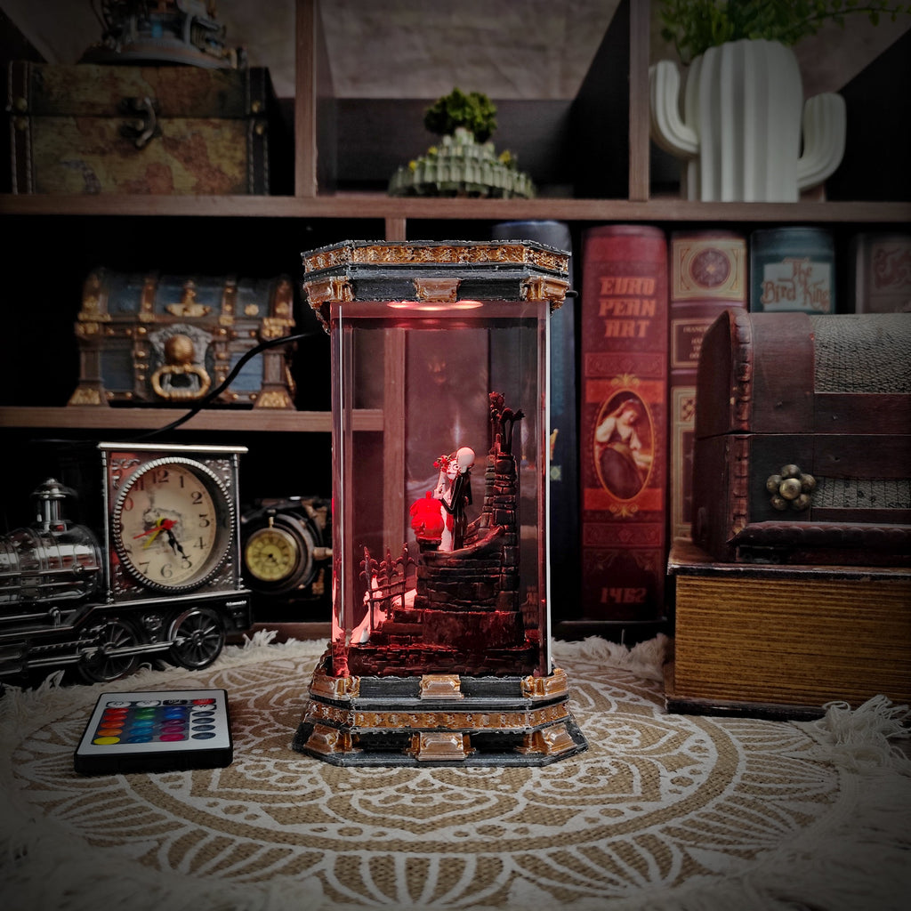 Jack & Sally Resin Lamp - handmade resin lamp