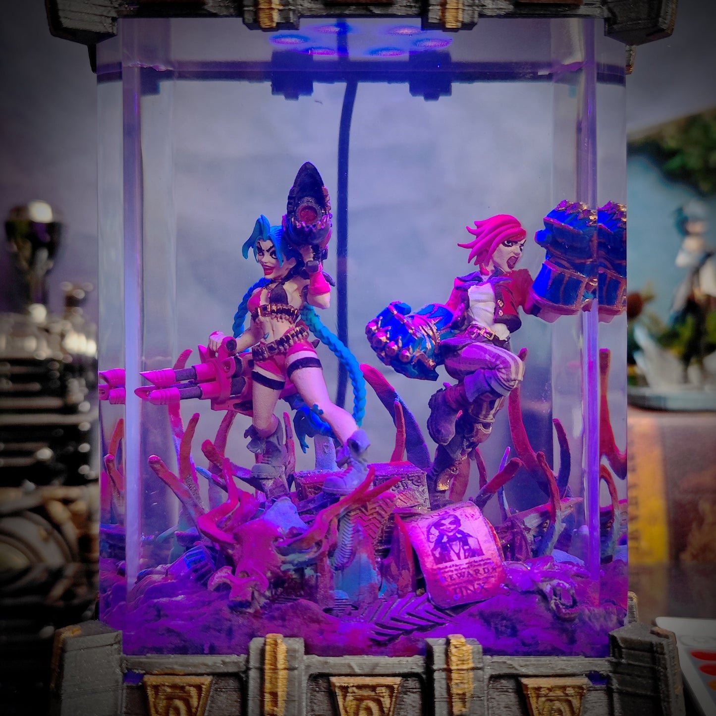 Jinx & Vi Resin Lamp - handmade resin lamp