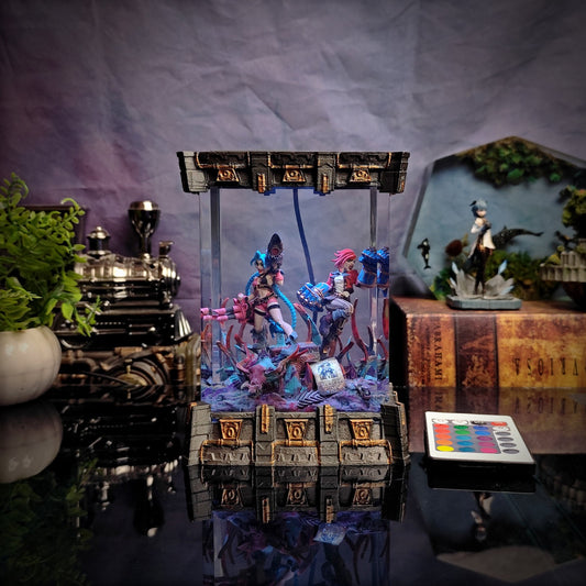 Jinx & Vi Resin Lamp - handmade resin lamp