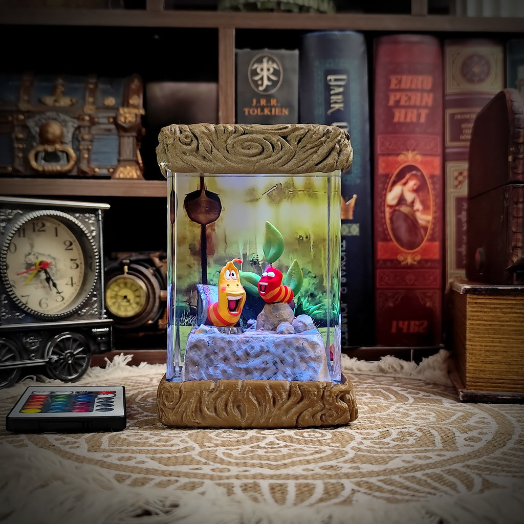 Larva Fantasy Creature Lamp - handmade resin lamp