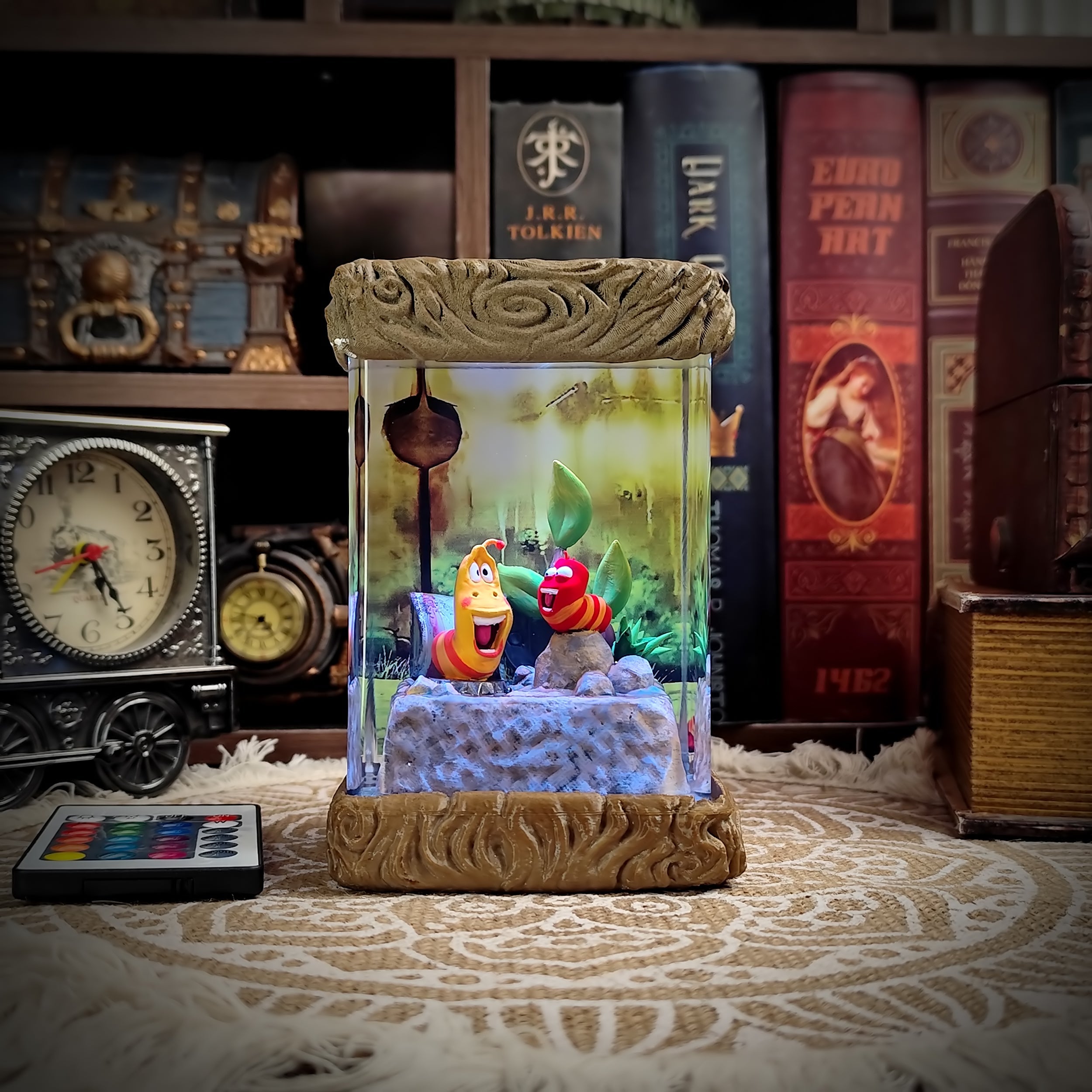 Larva Fantasy Creature Lamp - handmade resin lamp