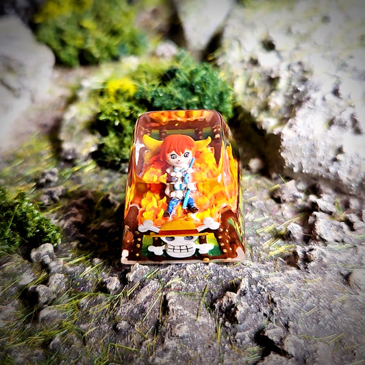 Nami One Piece Artisan Keycap - handmade resin keycap