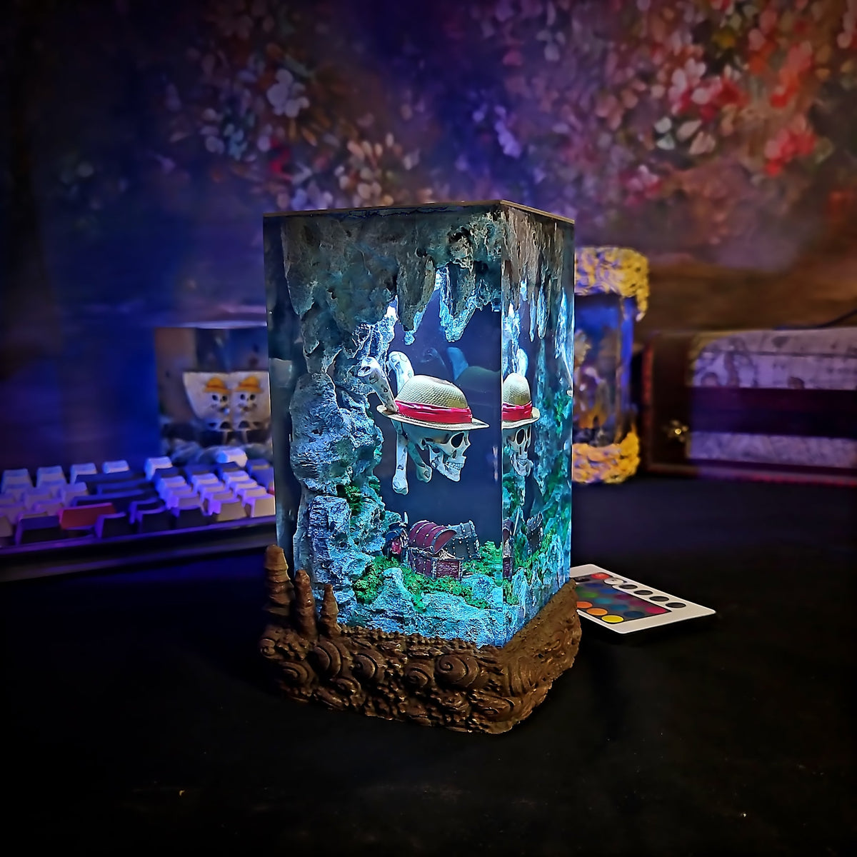 OP Skull One Piece Pirate Skull Resin Lamp - handmade resin lamp