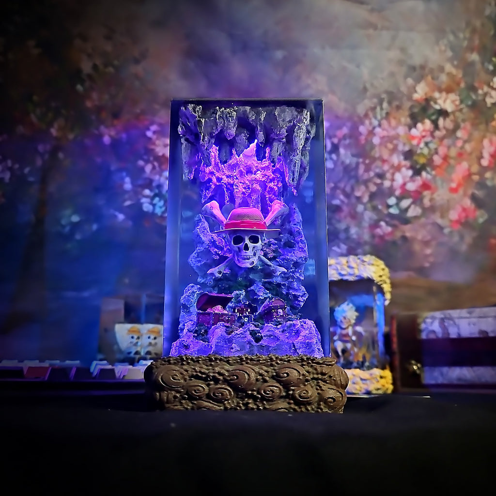 OP Skull One Piece Pirate Skull Resin Lamp - handmade resin lamp