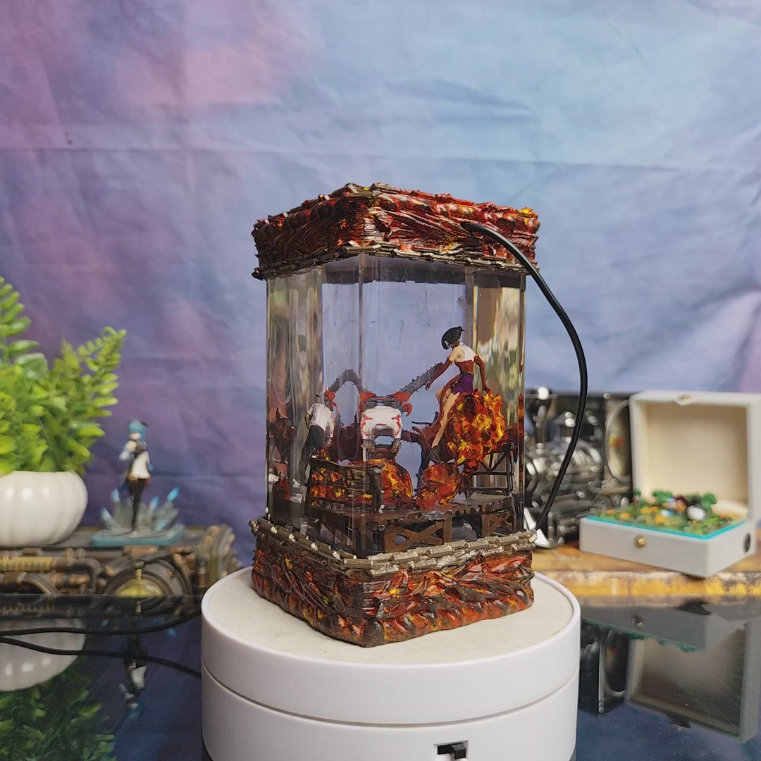 Reze & Denji I- Chainsaw Man Resin Lamp